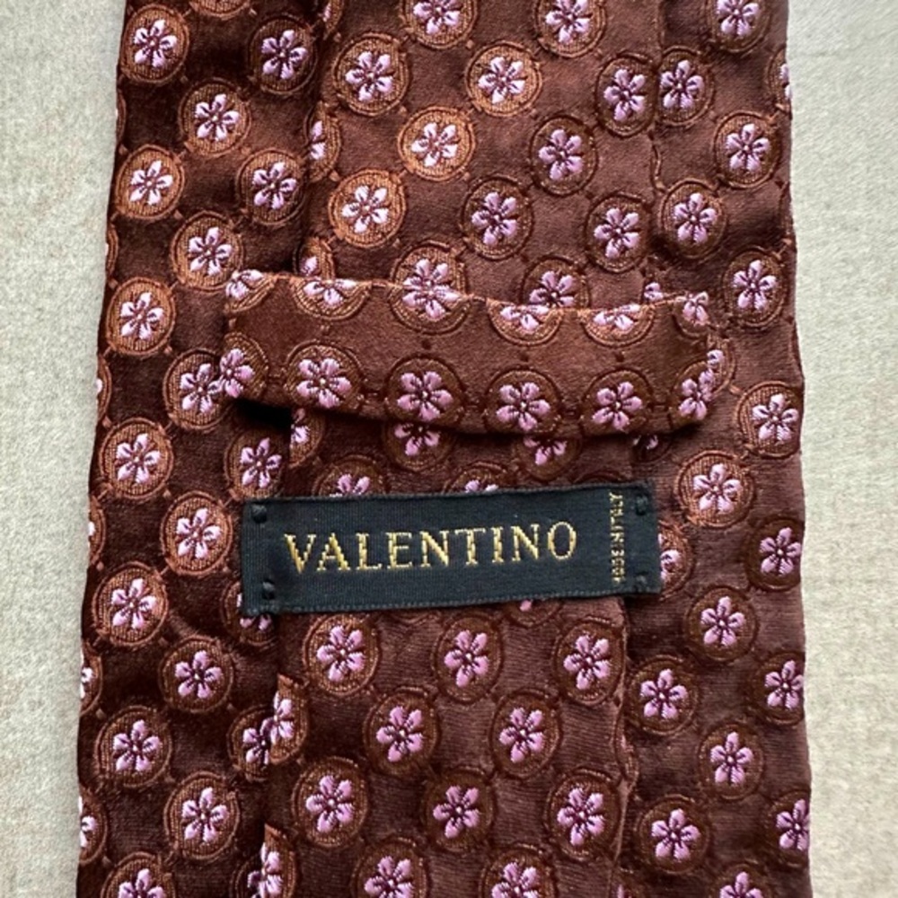 Valentino Brown & Pink Floral Tie